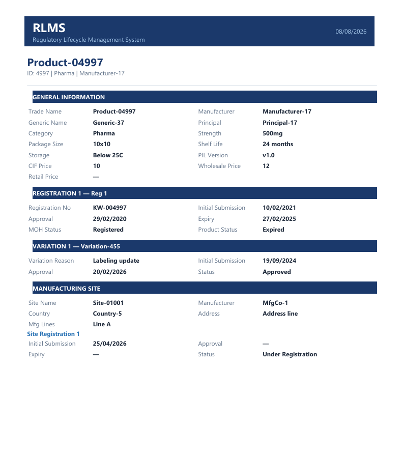 PDF product export